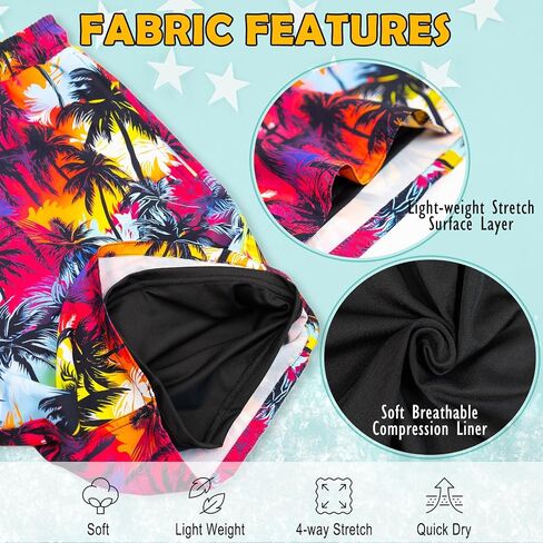 Boys Swim Trunks with Compression Liner Boy Swimming Shorts Bathing Suit Stretch Quick Dry Swimsuit in Saudi Arabia