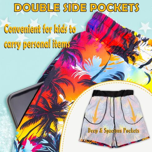 Boys Swim Trunks with Compression Liner Boy Swimming Shorts Bathing Suit Stretch Quick Dry Swimsuit in Saudi Arabia