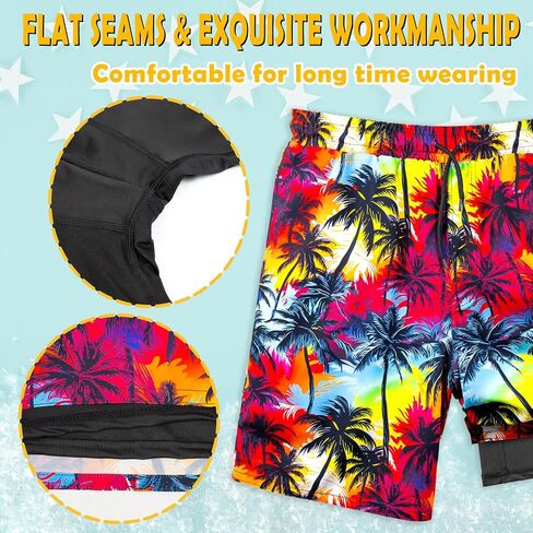 Boys Swim Trunks with Compression Liner Boy Swimming Shorts Bathing Suit Stretch Quick Dry Swimsuit in Saudi Arabia