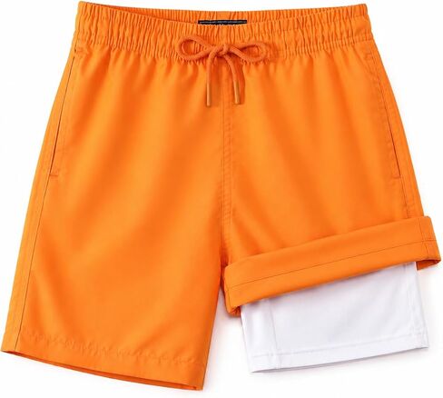 KAILUA SURF Boys Swim Trunks with Compression Liner, High-Visibility Safety Colors and American Flag, Quick Dry Kids Shorts in Saudi Arabia