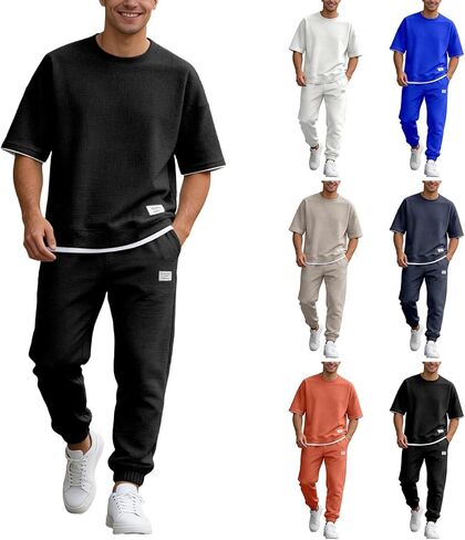 Mens 2 Piece Outfits Summer Long Sets Casual Vacation Leisure Suits Beach Cruise Conjuntos De Piezas Para Hombre in Kuwait