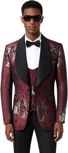Mens Suits 3 Piece Graffiti Suit Single Breasted One Button Jackets Formal Dress Party Prom Tuxedo Suits Blazer Set in Saudi Arabia