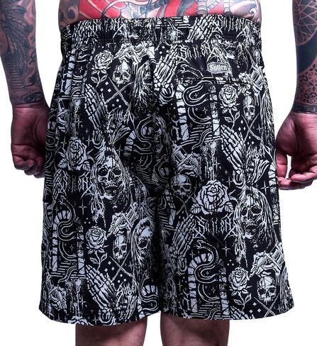 ملابس سباحة Sullen Creeping Death E-Waist Boardshortrs Tattoo Graphic Lifestyle Swimwear in Kuwait