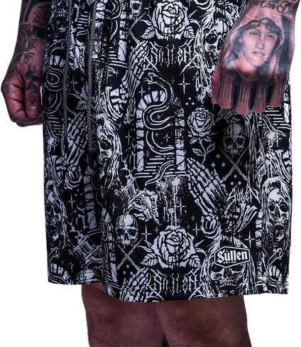 ملابس سباحة Sullen Creeping Death E-Waist Boardshortrs Tattoo Graphic Lifestyle Swimwear in Kuwait