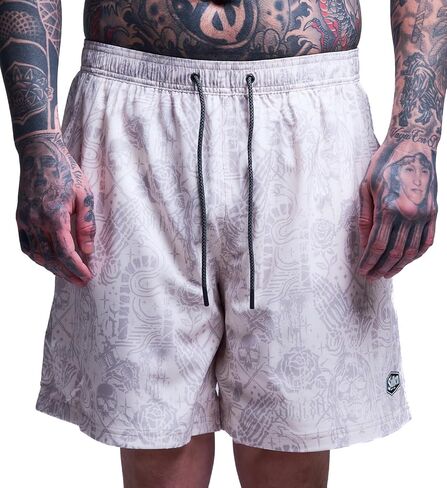 ملابس سباحة Sullen Creeping Death E-Waist Boardshortrs Tattoo Graphic Lifestyle Swimwear in Kuwait