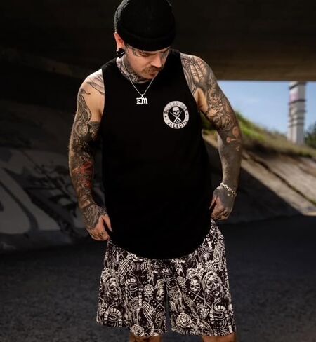 ملابس سباحة Sullen Creeping Death E-Waist Boardshortrs Tattoo Graphic Lifestyle Swimwear in Kuwait