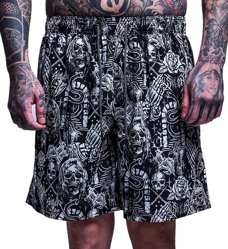 ملابس سباحة Sullen Creeping Death E-Waist Boardshortrs Tattoo Graphic Lifestyle Swimwear in Kuwait
