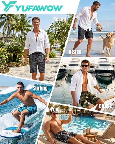 9 Inches Men Swim Trunks Hybrid Shorts with Compression Liner Quick Dry Breathable Zipper Pockets for Beach Pool Athletic in Saudi Arabia