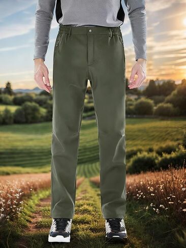 Men's Quick Dry Hiking Pants with Zipper Pockets, 4-Way Stretch Athletic Work Pants for Men (S-3XL) in Kuwait