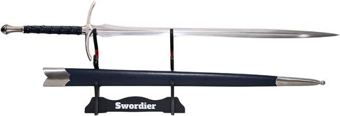 Swordier SWM-1042 Blue Spring Steel Longsword Hand Forged Full Tang Sword - 90CM Blade Medieval Sword with Scabbard, Functional Two-Handed Sword for Collection, Training & Display in Saudi Arabia