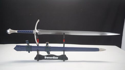 Swordier SWM-1042 Blue Spring Steel Longsword Hand Forged Full Tang Sword - 90CM Blade Medieval Sword with Scabbard, Functional Two-Handed Sword for Collection, Training & Display in Saudi Arabia