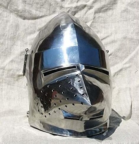 Medieval Pig Face Hounskull Knight Helmet, 18 Gauge Steel, Combat Bascinet, Antique Klappvisor Design, Adult Size, Battle Combat Halloween Costume Armor in Saudi Arabia