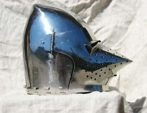Medieval Pig Face Hounskull Knight Helmet, 18 Gauge Steel, Combat Bascinet, Antique Klappvisor Design, Adult Size, Battle Combat Halloween Costume Armor in Saudi Arabia