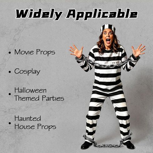 POTOTA Handcuffs Prop,Plastic Handcuffs and Leg Shackles with Chain Ankle Wrist Shackles Prisoner Costume,Halloween in Kuwait