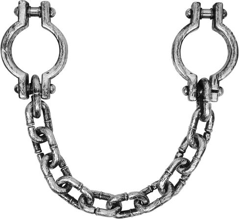 POTOTA Handcuffs Prop,Plastic Handcuffs and Leg Shackles with Chain Ankle Wrist Shackles Prisoner Costume,Halloween in Kuwait