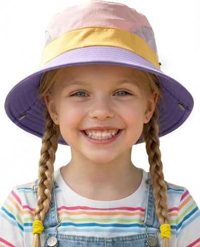 FURTALK Kids Sun Hat UPF 50+ Wide Brim Quick Dry Bucket Hat with Windproof Chin Strap Adjustable Beach Hat for Boys Girls in Kuwait