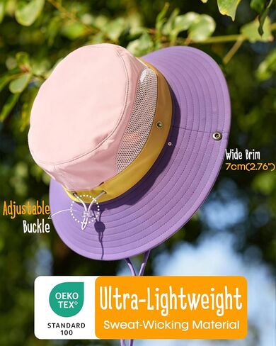 FURTALK Kids Sun Hat UPF 50+ Wide Brim Quick Dry Bucket Hat with Windproof Chin Strap Adjustable Beach Hat for Boys Girls in Kuwait
