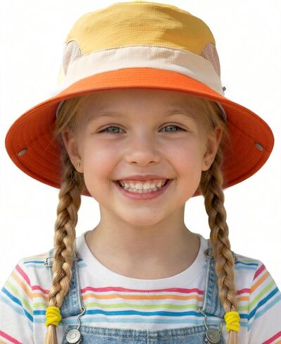 FURTALK Kids Sun Hat UPF 50+ Wide Brim Quick Dry Bucket Hat with Windproof Chin Strap Adjustable Beach Hat for Boys Girls in Kuwait