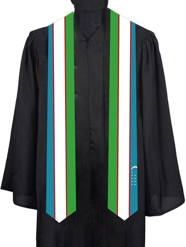 Uzbekistan National flag Graduation sash adult Stole Sash for International study students for class in Kuwait
