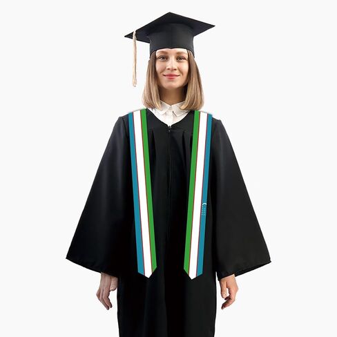 Uzbekistan National flag Graduation sash adult Stole Sash for International study students for class in Kuwait