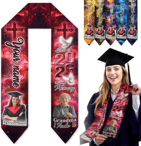 MyPupSocks Class of 2026 Graduation Stole Customize, Personalized First Generation Sash for Women Nursing Decorations in Saudi Arabia