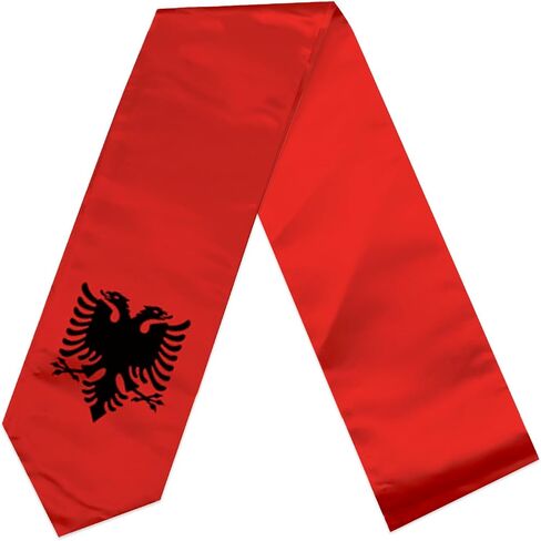 Flag Graduation Stole Sash, Flag Graduation Shawl Sash Stole Wraps Scarf For International Study Pride Women Men (Albania) in Kuwait