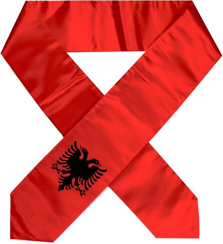 Flag Graduation Stole Sash, Flag Graduation Shawl Sash Stole Wraps Scarf For International Study Pride Women Men (Albania) in Kuwait