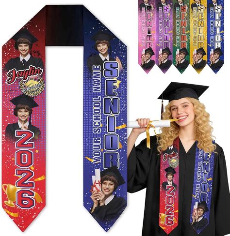 MyPupSocks Class of 2026 Graduation Stole Customize, Personalized First Generation Sash for Women Nursing Decorations in Saudi Arabia