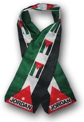 K's Novelties Jordan Country Lightweight Flag Printed Knitted Style Scarf 8"x60" in Kuwait
