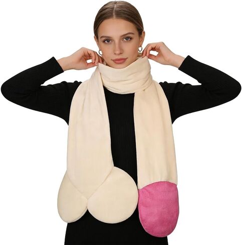 XGOPTS Funny Breast Boobs Scarf Creative Breast Scarves Novelty Female Chest Party Scarf Feminist 3D Plush Prank Neck Warmer in Kuwait