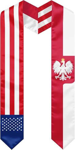 Polish Poland Flag Graduation Stole, Graduation Sash Scarf for International Students, 2026 Graduation Gifts in Kuwait