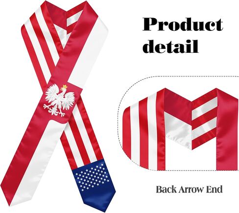 Polish Poland Flag Graduation Stole, Graduation Sash Scarf for International Students, 2026 Graduation Gifts in Kuwait
