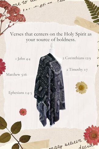 Confidence Scripture Prayer Scarf for Women & Men - 100% Organic Cotton, 28x79, Bible Verses for Courage (Canvas Bag) in Saudi Arabia