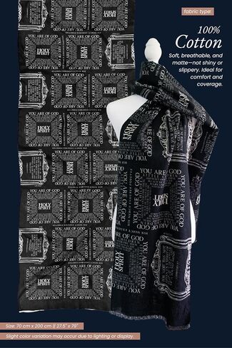 Confidence Scripture Prayer Scarf for Women & Men - 100% Organic Cotton, 28x79, Bible Verses for Courage (Canvas Bag) in Saudi Arabia