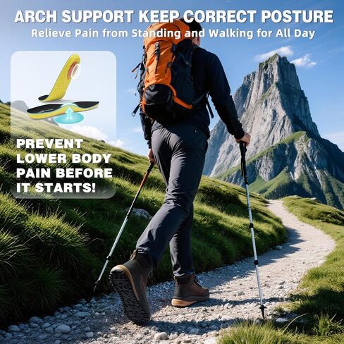 OrthoComfoot Men's Orthopedic Wide Waterproof Hiking Boots: Comfortable Arch Support for Plantar Fasciitis Trail Running Shoes,Orthotic Non-Slip Work Mid Ankle Boots for Foot and Heel Pain Relief in Kuwait