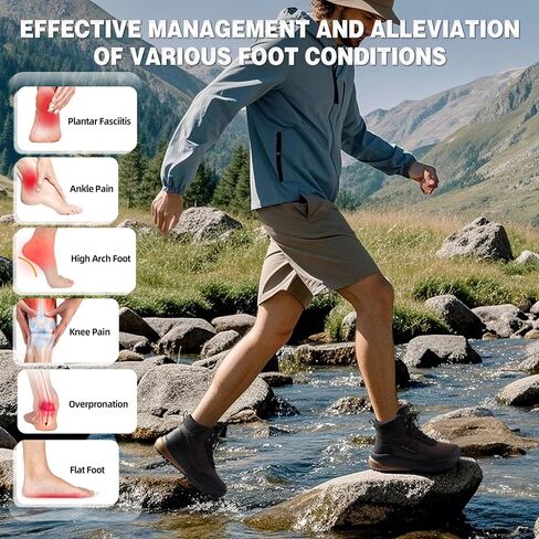 OrthoComfoot Men's Orthopedic Wide Waterproof Hiking Boots: Comfortable Arch Support for Plantar Fasciitis Trail Running Shoes,Orthotic Non-Slip Work Mid Ankle Boots for Foot and Heel Pain Relief in Kuwait