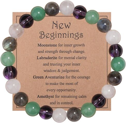 MAIBAOTA Healing Crystal Bracelet for Women Empath Protection & Safe Travel & Anxiety Relief Bracelet - New Beginnings Lucky Charms for Travel/New Job/Next Chapter in Saudi Arabia