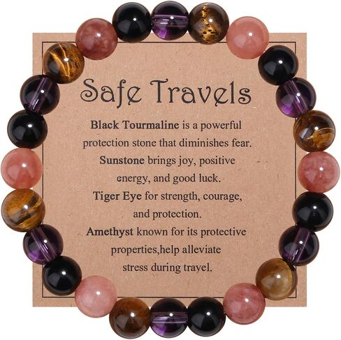 MAIBAOTA Healing Crystal Bracelet for Women Empath Protection & Safe Travel & Anxiety Relief Bracelet - New Beginnings Lucky Charms for Travel/New Job/Next Chapter in Saudi Arabia