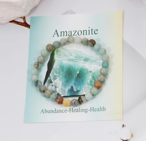 بوميل 12 قطعة أساور من الأحجار الكريمة شبه الكريمة للنساء 6 ملم | حجر طبيعي مستدير، كريستال شفاء مطرز، امتداد يدوي، مجوهرات اليوغا الروحية الريكي، متينة، هدية سوار بطاقة المعنى in Kuwait