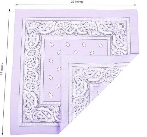 FANNI YOUPIN 100% Cotton Fine thick Bandanas/Fashion Scarf for Men & Women Paisley printed (6, Lavender) in Saudi Arabia
