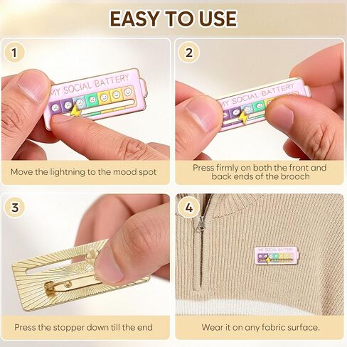 Social Battery Pin Enamel Pin, 7 Pcs Social Battery Meter Badge Funny Mood, 7 Days Emotional Brooch for Backpack Jacket Denim Tote Bag Fabric Accessories in Saudi Arabia