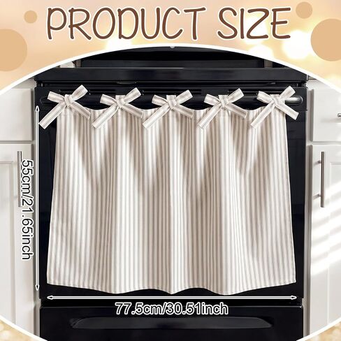 Handmade Striped Oven Skirt Curtain for Stove Farmhouse Kitchen Decor, Cotton Rustic Country Stove Cover Skirt Decorative Cottage Kitchen Curtains for Oven Washer Dish Cabinet in Saudi Arabia