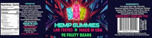 Hemp Gummies For Adults-Infused Fruit Gummy Bears Edibles-For Calm, Peace & Relaxation Hempseed Oil -Made In USA-95 Count in Saudi Arabia