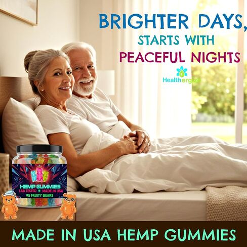 Hemp Gummies For Adults-Infused Fruit Gummy Bears Edibles-For Calm, Peace & Relaxation Hempseed Oil -Made In USA-95 Count in Saudi Arabia