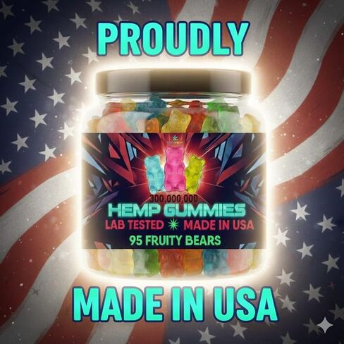 Hemp Gummies For Adults-Infused Fruit Gummy Bears Edibles-For Calm, Peace & Relaxation Hempseed Oil -Made In USA-95 Count in Saudi Arabia