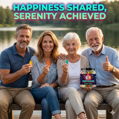 Hemp Gummies For Adults-Infused Fruit Gummy Bears Edibles-For Calm, Peace & Relaxation Hempseed Oil -Made In USA-95 Count in Saudi Arabia