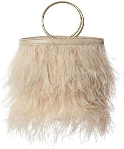 Lucy Nude Ostrich Feather Handbag in Kuwait