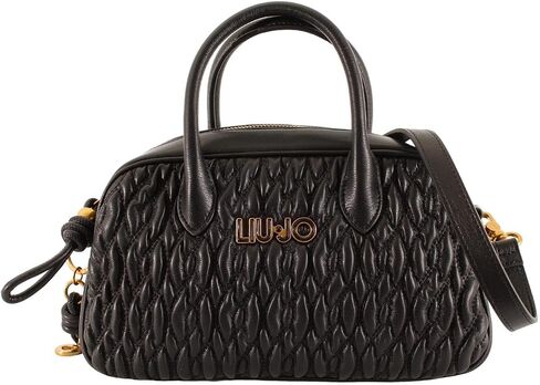 Liu Jo Betulla Nero Bowling Bag – Black Structured Handbag with Pendant (28 × 16 × 8.5 cm) in Saudi Arabia