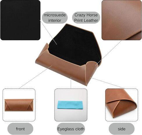Sunglasses Travel Case 3 slots - Eyeglasses Holder Box Recycled PU Leather Glasses Storage and Display in Saudi Arabia