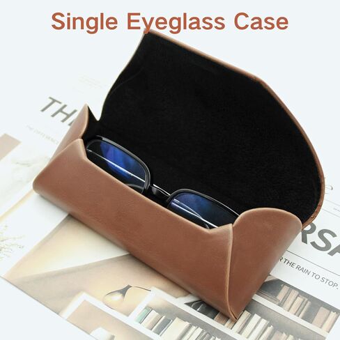 Sunglasses Travel Case 3 slots - Eyeglasses Holder Box Recycled PU Leather Glasses Storage and Display in Saudi Arabia